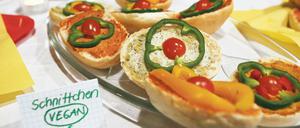 Wurstlos. Das Buffet war vegan.