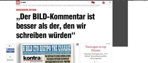 "Bild" lässt sich feiern - vom Griechenblatt "kontra"