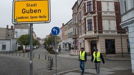 "Stadtwache" auf Streife in der Grenzstadt Guben (Brandenburg.