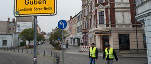 "Stadtwache" auf Streife in der Grenzstadt Guben (Brandenburg.