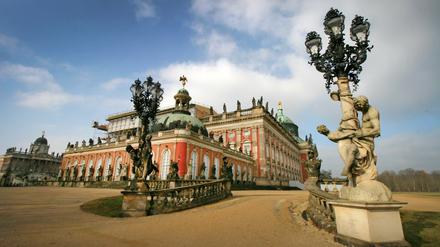 Derzeit laufen umfangreiche Arbeiten im Neuen Palais am Marmorsaal.