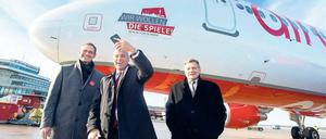 Jetset-Selfie. Die Chefs von Land, Air Berlin und BER fliegen ab jetzt auf Olympia in der Stadt.