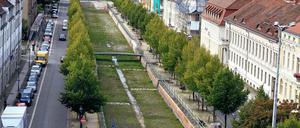 Grün statt Wasser. Bisheriger Teil des Stadtkanals in der Yorckstraße.