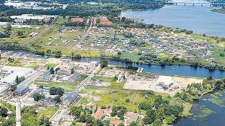 Havelauen-Süd aus der Luft. Die Aufnahme vom Sommer zeigt die Veränderungen am Stichhafen.