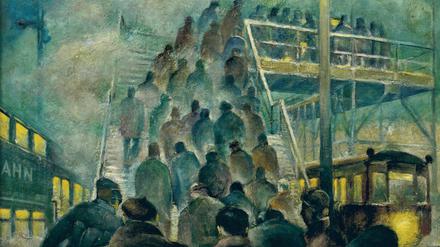Morgen in Karlshorst. Umsteigen aus dem Sputnik in die S-Bahn (1963).