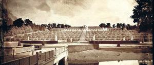 Mit dem Charme des Ramponierten. Leo Seidels Aufnahme vom Schloss Sanssouci mit Polaroid.