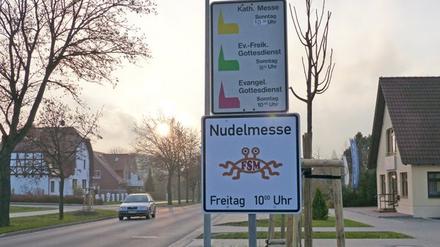 Eines der Schilder in Templin.