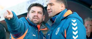 Das Blickfeld erweitert. Enrico Große (r.) ist seit dieser Saison Co-Trainer beim Regionalligisten SV Babelsberg 03. Für Chefcoach Cem Efe ist er unter anderem der Feldstecher am Spielfeldrand.