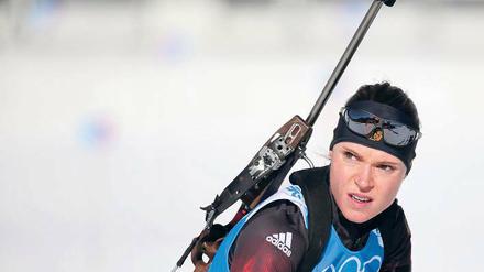 Trauriger Abschluss. Evi Sachenbacher-Stehle beendet nach ihrem positiven Dopingfall ihre Biathlonlaufbahn.