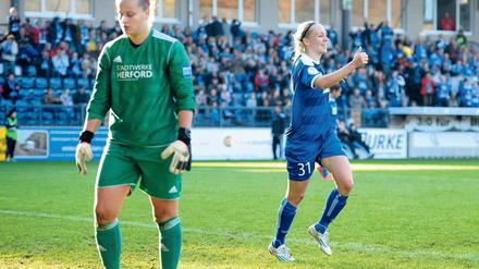 Pauline Bremer traf für Turbine gegen Herford dreimal.