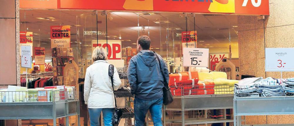 Bald geschlossen. Der Karstadt-Schnäppchenmarkt in Frankfurt (Oder).