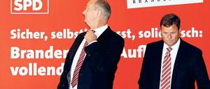 Gemeinsamer Aufbruch? Regierungschef Dietmar Woidke (l.) und sein Koalitionspartner Linke-Chef Christian Görke (r.).