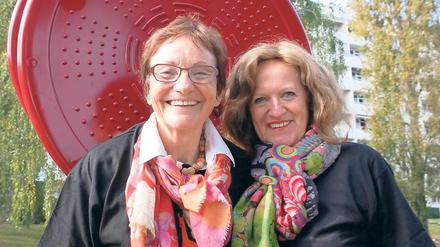 Aktive Belgierinnen. Ingeborg (l.) und Johanna auf dem Bewegungsplatz.
