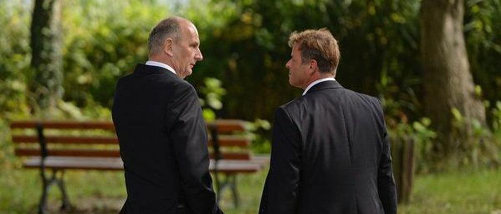 Trennen sich ihre Wege hier? Ministerpräsident Dietmar Woidke und Linke-Parteichef Christian Görke.