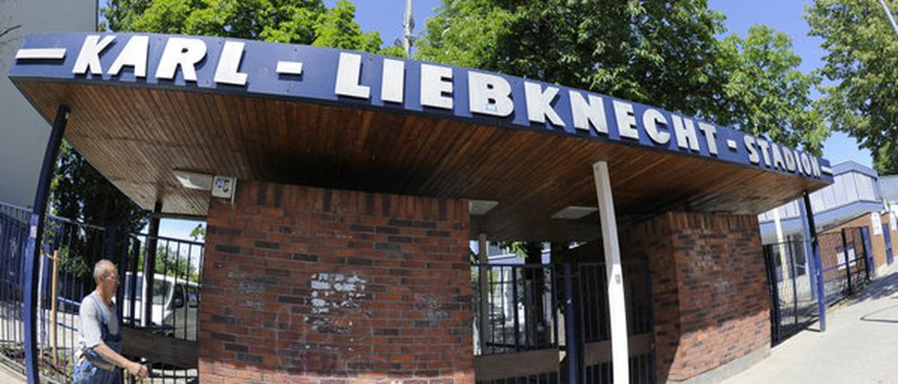 Das Karl-Liebknecht- Stadion in Babelsberg.