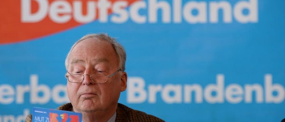 Hat einen engen Blick auf Deutschland - der Islam gehört für ihn nicht dazu: Der Spitzenkandidat der AfD in Brandenburg, Alexander Gauland.