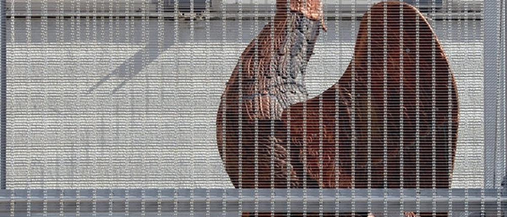 Ein Hahn hinter Gittern? Die Wetterfahne der Garnisonkirche.