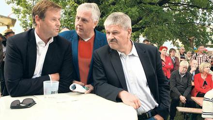 Drei Linke. Christian Görke, Heinz Vietze und Hans-Jürgen Scharfenberg.