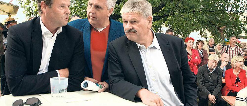 Drei Linke. Christian Görke, Heinz Vietze und Hans-Jürgen Scharfenberg.