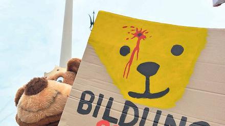 Protest. Nicht alle Berliner stehen hinter einer Bewerbung.