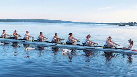 Das Boot ist auf Kurs gebracht. Der „Havelqueen“-Achter mit Ruderinnen aus Potsdam und Berlin will als Newcomer die Bundesliga überraschen.