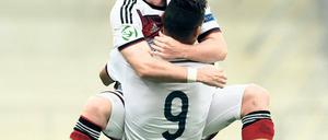 Goldjungs? Davie Selke (vorn) und Marc Stendera jubelten im Halbfinale.