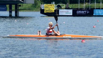 Susanne Wichmann bei ihrem Debüt auf dem Beetzsee.