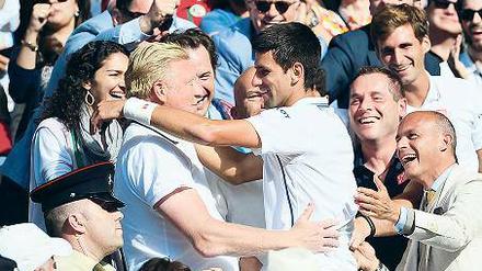 Spiel-, Satz- und Sieggemeinschaft. Becker (l.) und Djokovic.