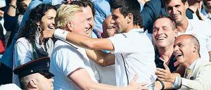 Spiel-, Satz- und Sieggemeinschaft. Becker (l.) und Djokovic.