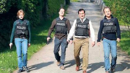 Kriminell. Matthias Koeberlin als Kommissar Marthaler beim Dreh.