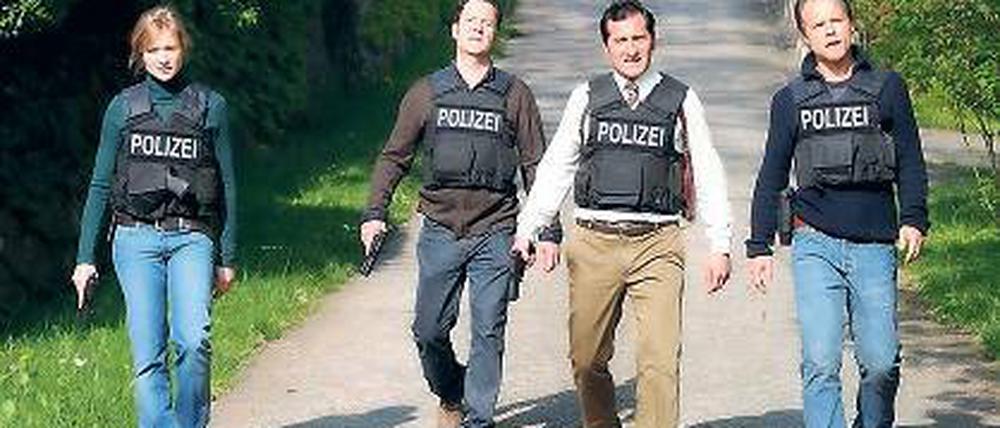 Kriminell. Matthias Koeberlin als Kommissar Marthaler beim Dreh.