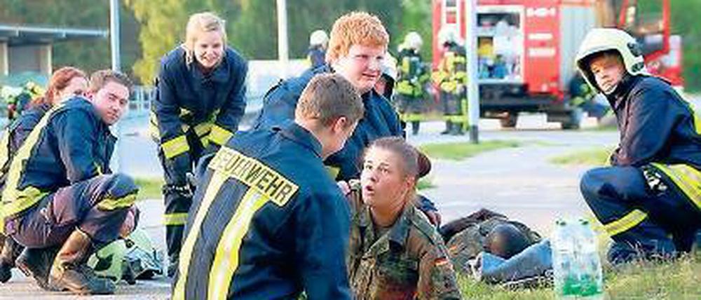 Übung. Bei der Alarmierung aller Ortswehren hakt es noch.