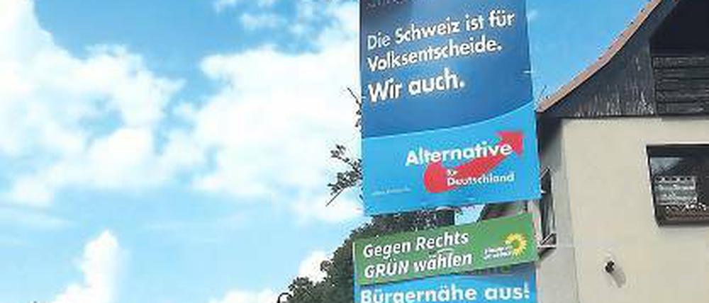 Störer. Plakat mit Zusatz.