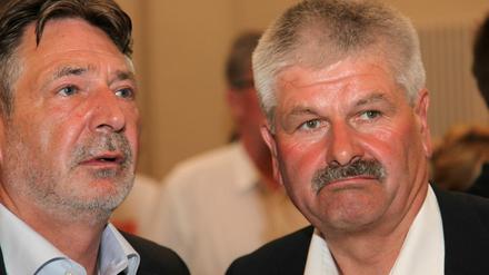 Für eine Koalition zwischen den beiden reicht es nicht: Potsdams Oberbürgermeister Jann Jakobs (SPD) und Hans-Jürgen Scharfenberg (Linke).