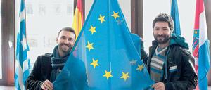 Kultureller Austausch. Studierende aus Italien und der Türkei zeigten Flagge für Europa.