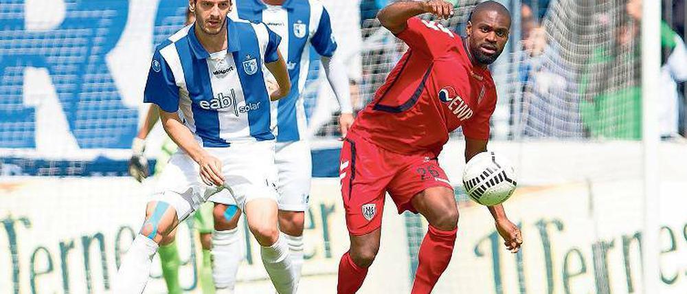 Zu umständlich vor dem gegnerischen Tor. Rafael Makangu vom SV Babelsberg 03 blieb diesmal ohne Durchschlagskraft.