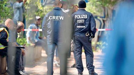 Tatort Kreuzberg. Die Polizei sperrte die Gegend weiträumig ab.