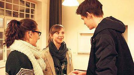 Brainstorming. Patricia, Hannah und Wilhelm haben Ideen für Kleinmachnow.