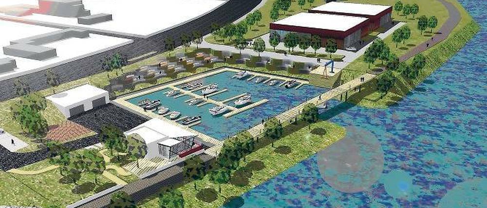 Erste Entwürfe. So ähnlich soll Teltows Stadthafen aussehen. Im Sommer sollen die Skizzen aktualisiert werden.