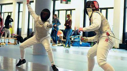 Anspruchsvoller als Fußball: Nachwuchsfechter bei den Landesmeisterschaften am vergangenen Samstag in der MBS-Arena.
