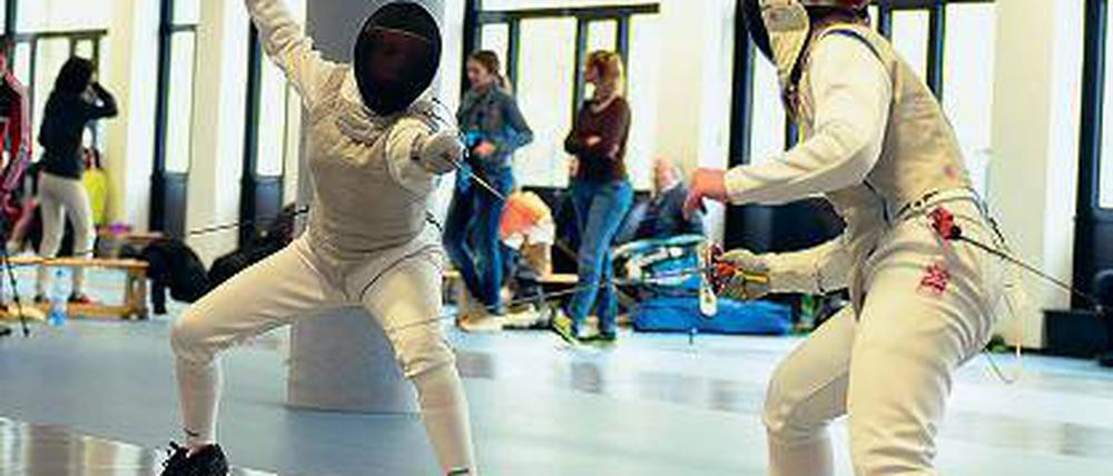 Anspruchsvoller als Fußball: Nachwuchsfechter bei den Landesmeisterschaften am vergangenen Samstag in der MBS-Arena.