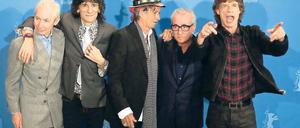 Der fünfte Stein. Auf der Berlinale 2008 präsentierten die Stones den Konzertfilm „Shine A Light“. Charlie Watts, Ron Wood, Keith Richards und Mick Jagger nahmen dabei Regisseur Martin Scorsese in ihre Mitte.