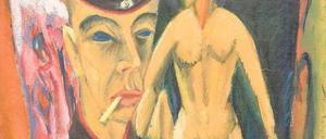 Sinneswandel. Auch der Maler Ernst Ludwig Kirchner meldete sich zu Beginn des Ersten Weltkrieges als Freiwilliger. Doch nach wenigen Monaten schon wurde er nach einem Nervenzusammenbruch beurlaubt. In dem Bild „Selbstbildnis als Soldat“ spiegelt sich die Verzweiflung des Künstlers wider.