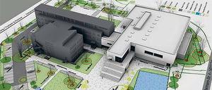 Neue Halle. Der Neubau am Gymnasium soll 7,5 Millionen Euro kosten.