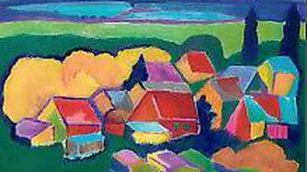 Ausgestellt. Das Werk „Werder am Weinberg“ von Günter Ihle.