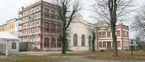 Eingerüstet. Auch zur Eröffnung des neuen Museums werden die Besucher die Bismarckhöhe wohl nur mit Baugerüst zu sehen bekommen.