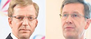 Kai Wiesinger in der Rolle als Christian Wulff (r.)