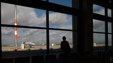 Blick auf das Nordpier. Noch fliegt am BER-Flughafen nichts.