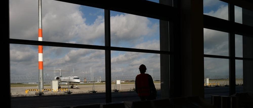 Blick auf das Nordpier. Noch fliegt am BER-Flughafen nichts.