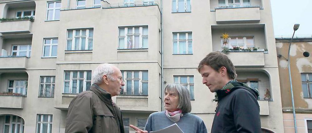 Wehrhafte Mieter: Klaus Prenzlow, Ursula Pahner und Simon Wohlfahrt.